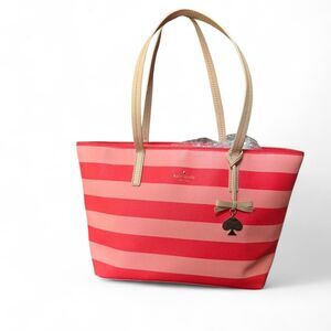 Kate Spade Hawthorne Lane Ryan Tote Julie Stripe Pink Red Shoulder Bag